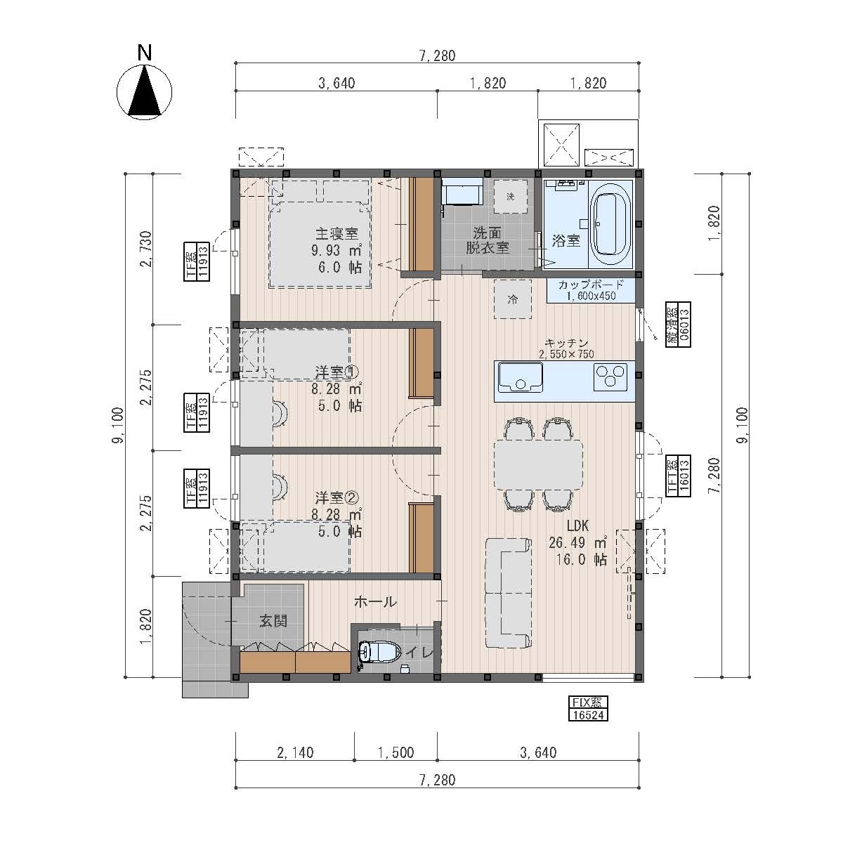 1,000万円台プラン間取り図
