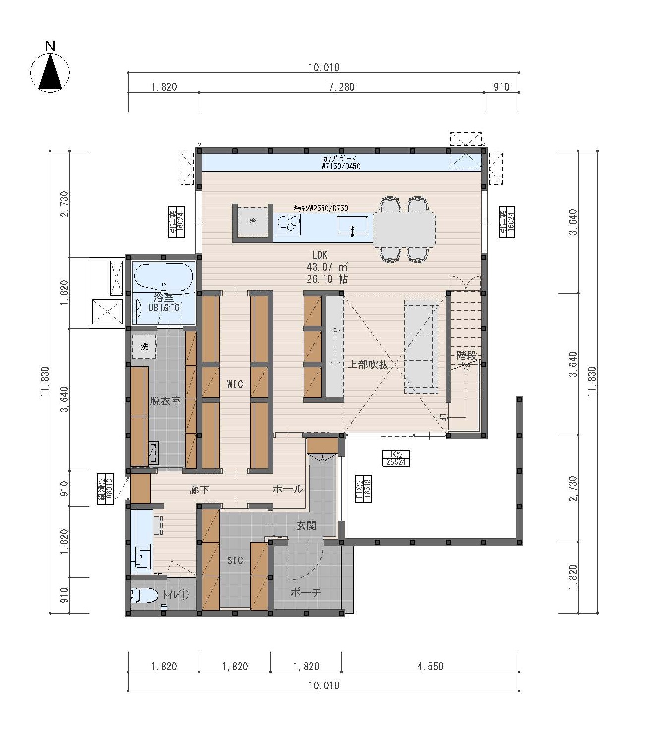 3,000万円台プラン間取り図1階
