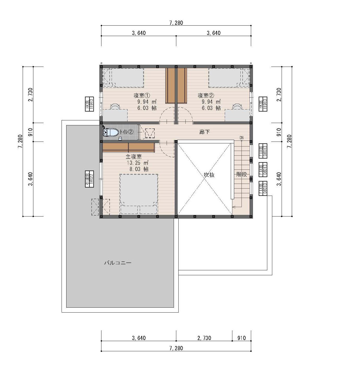 3,000万円台プラン間取り図2階